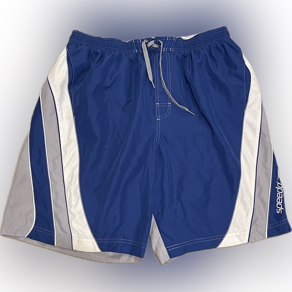 Speedo Swimsuit Men Blue & Gray XL
